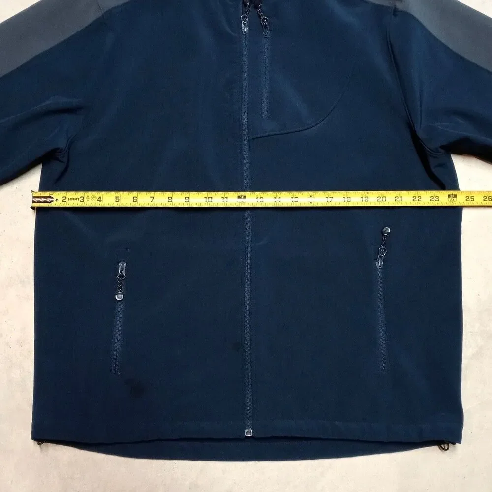 Black Diamond Jacket Mens XL Blue Gray Full Zip Softshell Fleece Lined Hiking